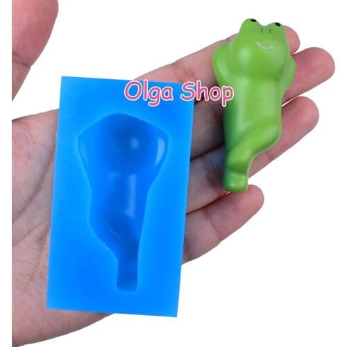 DYL577 57.9mm x 28.6mm Frog Silicone Mold Fondant Cake Decoration Candy Resin Clay Earrings Necklace Craft Soap Candle FOOD SAFE