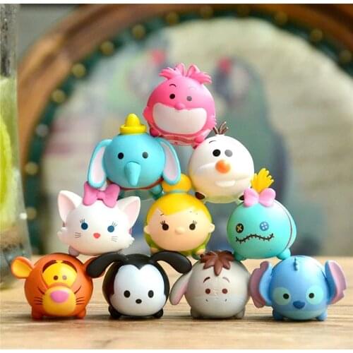 10Pcs/Set Disney TSUM TSUM Stitch Dumbo Olaf Mickey Winnie Action Figure Toys kids Room Decoration Gifts for Children