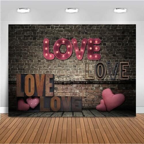 Valentines Day photography background brick wall newborn kids portrait backdrop for photographic studio Lover photocall