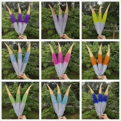Rare 100 pcs Pretty 55-60cm/22-24inches Natural Silver Pheasant Tail Feather Wedding Party Halloween Home Decoration