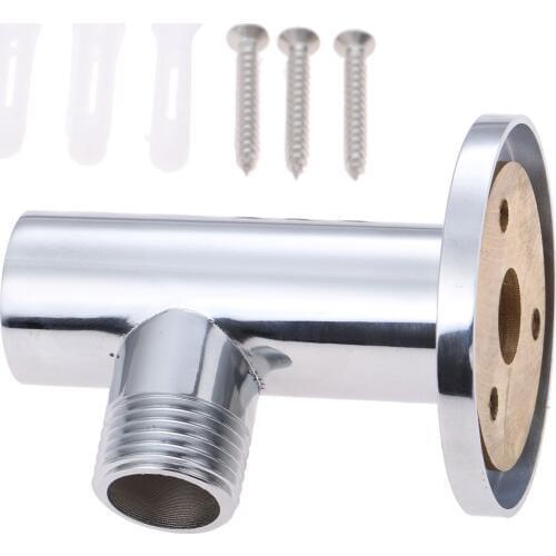 Stainless Steel Shower Head Extension Arm Kit Silver Wall Mounted Shower Arm Mount Base For Home Hotel Bathroom Accessories