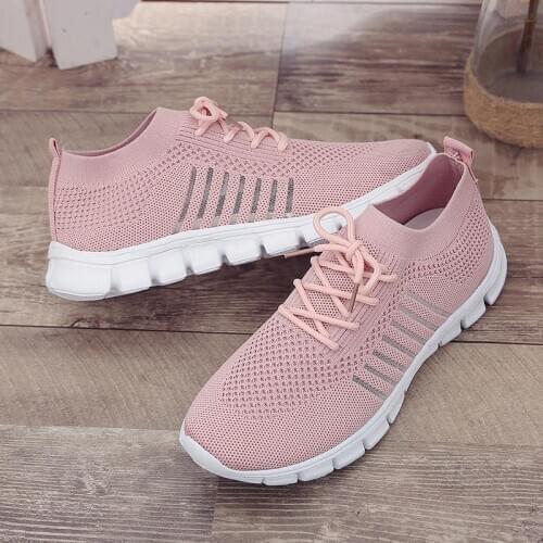 Breathable mesh casual shoes women sneakers 2021 solid lace-up light summer sneakers women shoes woman Footwear