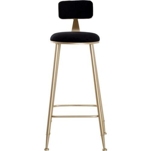 Metal bar stool with backrest high net red restaurant chair milk tea dessert shop bench modern