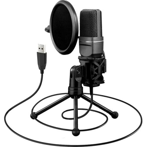 Desktop USB Condenser Microphone Gamer Professional Microphone for Computer Laptop Gaming Streaming Recording Studio YouTube