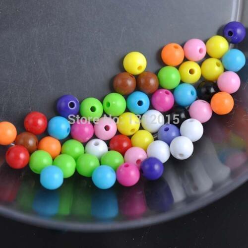 Wholesale 6mm 400pcs Mixed Solid color Acrylic Round Spacer beads For jewelry handmade Diy YKL0217-6