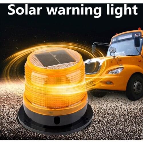 Orange Red Solar energy LED Car Flashing Warning light Police Emergency Strobe Lights School bus safety light Beacon