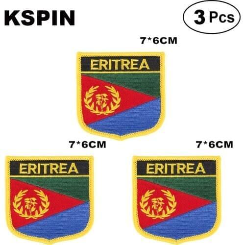 Eritrea Shiled Shape flag patches national flag patches for Cothing DIY Decoration