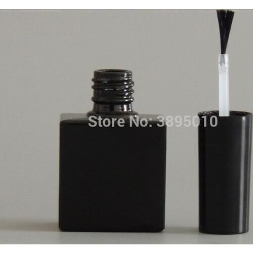 10ml empty black nail polish glass bottles with brush 10cc square glass bottle for nail polish ,essential oil glass bottle F293