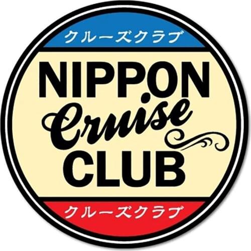 S50360# 10/13/15/17CM Personality PVC Decal Nippon Cruise Club Jdm Waterproof Car Sticker on Motorcycle Laptop Decorative