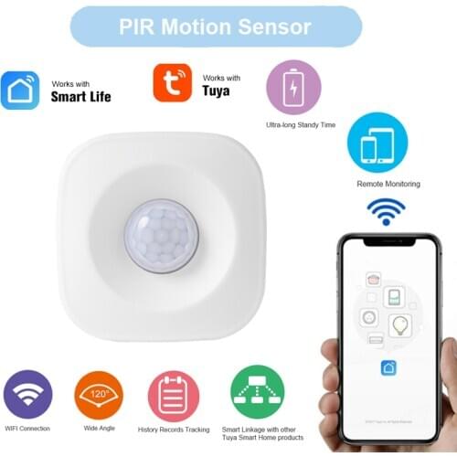 Tuya Smart Life Smart Home Security Alert System Wifi PIR Motion Sensor Wireless Passive Infrared Alarm Detector Burglar Alarm