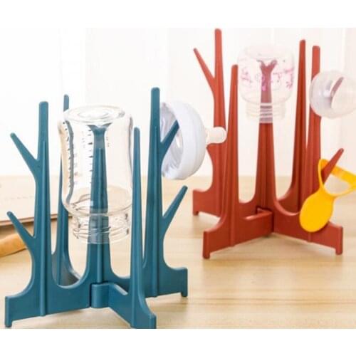 Bottle Drying Rack Baby Feeding Bottles Drain Rack Pacifier Cleaning Dryer Drainer Storage Creative Tree Branch Holder Clean Toy