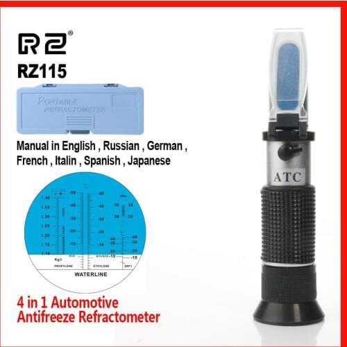 RZ High Quality Antifreez Refractometer Freezing point Urea Automotive fluid Glass water tester meter ATC Tool RZ115