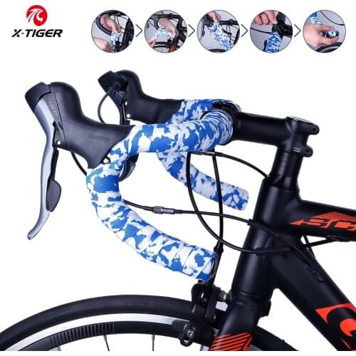 X-TIGER Road Bike Bicycle Handlebar Tape 2pcs Handle Bar Tape Waterproof Cycling Damping Anti-Vibration Tape Bike Accessories