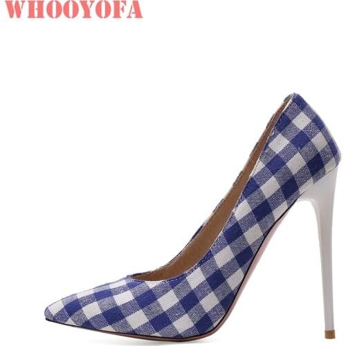 Quality Brand New Elegant Blue Red Women Bridal Pumps Vogue High Heels Office Lady Shoes WX313 Plus Big Size 10 45 47