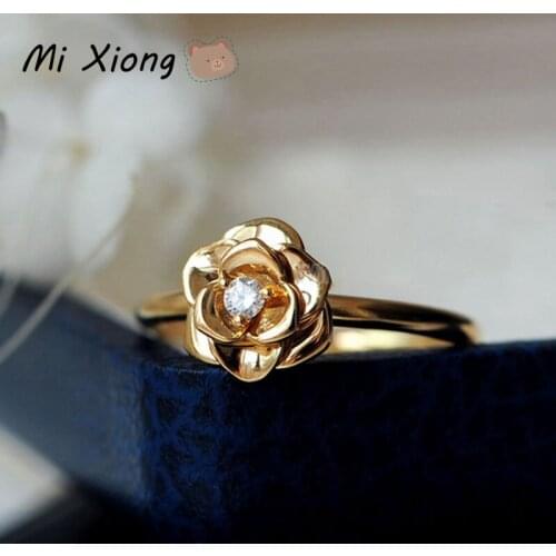 Mi Xiong 925 Sterling Silver Rings for Women Unique Rose Flower Wedding Engagement Luxury Jewelry Elegant Exquisite Gift Classic