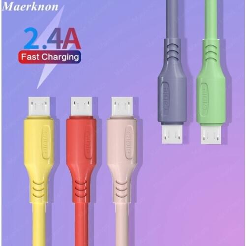 Liquid Silicone Micro USB Cable Fast Charging For Xiaomi Redmi mi 9 Samsung S7 S6 for Android Mobile Phone Cable Micro Charger