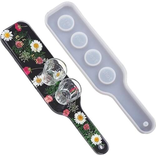 1pc Crystal Resin Mold Wine Glass Tray Mirror Silicone Molds for Wine Beer Rack Mould DIY Clay Casting Craft Making Decor