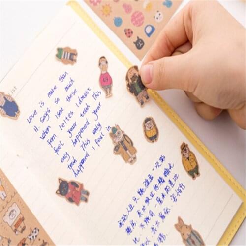 1pcs/lot New Japanese kraft paper cat sticker Diary Decorative Planner Stickers DIY Diary Scrapbooking Seal Stickers
