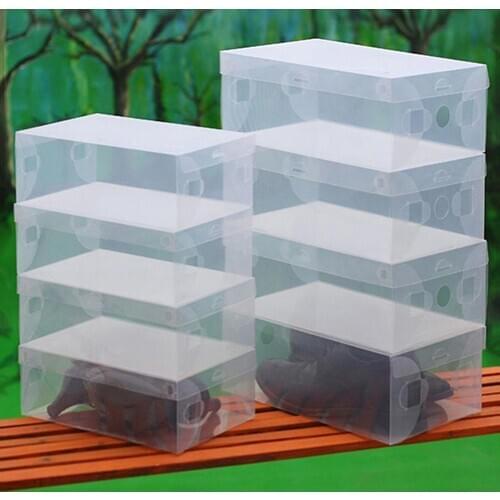 10 Pcs Shoe Box Foldable Space-saving Plastic Stackable Shoe Box for Bedroom
