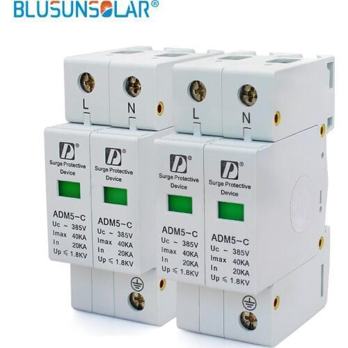 10 pieces lot high quality 2P 40kA 220V 380V AC Din Rail SPD low voltage Surge Protective Device