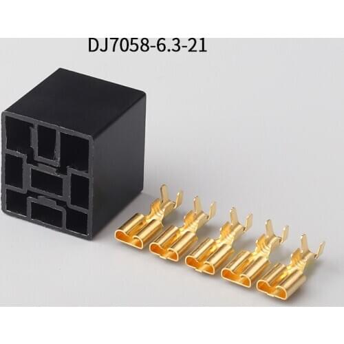 100 sets 5 Hole Connector Electrical Automotive Sockets For Car Wire Harness DJ7058-6.3-21