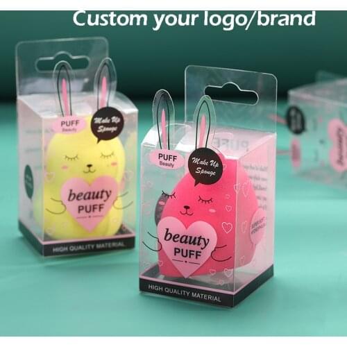 25pcs Custom Logo Makeup Foundation Sponge Makeup Cosmetic Puff Powder Blender Puff for Beauty Accessories Maquillage