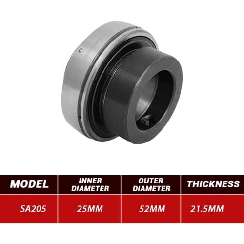 3pcs Outer Wire Bearing SA205 Mental Pillow Block Bearing SA205 25mm*52mm*21.5mm Steel Bearings High Quality