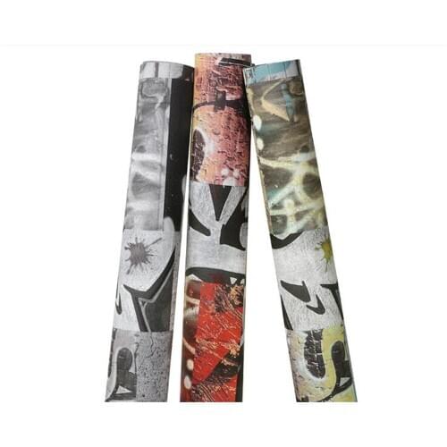 Beibehang Mural 3d Personality graffiti wallpaper brick style street 3d wallpaper wall bar hot pot shop background wallpaper 3d