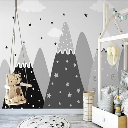 Milofi custom 3D wallpaper mural Nordic hand-painted valley starry sky background wall living room bedroom decoration painting w