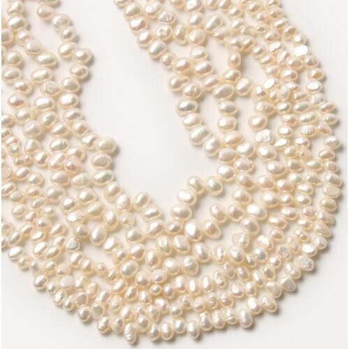 5-6mm/6-7mm White Irregular Freshwater Pearl Natural Stone Beads for DIY Necklace Bracelets Earring Jewelry Making 15inch