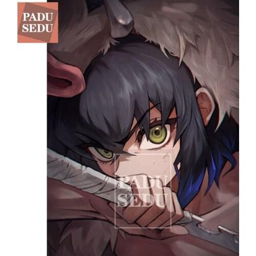 5d Diamond Painting Demon Slayer Poster Inosuke Pictures Cross Stitch Full Square Diamond Embroidery Anime Role Decor Room Gifts