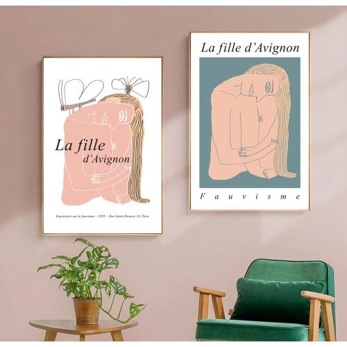 Abstract Boho Lines Beautiful Woman Canvas Painting Wall Art Nordic Posters and Prints Wall Pictures for Living Room Decoration