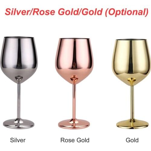 500ml Wine Glasses 304 Stainless Steel Champagne Cup Wine Goblets Creative Metal Wine Glass Party Barware Kitchen Tools
