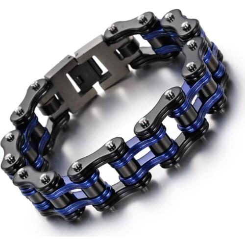 Stainless steel bracelet male models black geometric shapes cycling chain jewelry