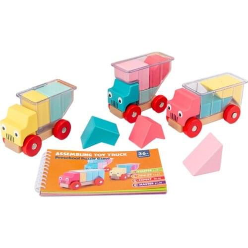 Wooden Truck Building Blocks Toy Car Trunk Model Baby Educational Toy