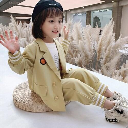 2021 Girls Baby Fashion Clothing Set Elegant Jackets+long Pants,Kids Casual Princess Suits Children Birthday Clothes