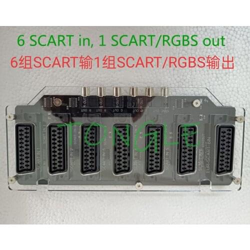 6 Input 1 Output EUR RGBS Scart Distributor RCA SVHS AV TV Audio Converter Divider Auto Switcher for Md/sfc/ps123/ss/dc/box