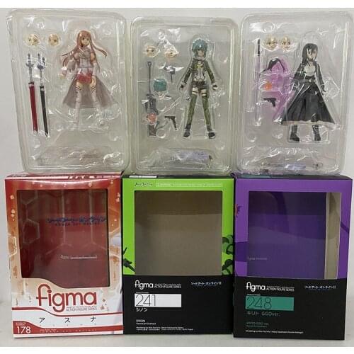 Sword Art Online Figure Asuna 178 Sinon Asada Sao 241 Figma Kirito Kazuto 174 Action Figurine Collectable Model Toys Gift