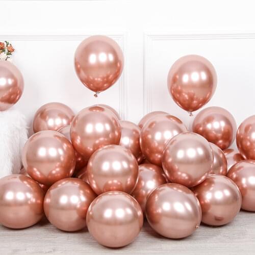 GIHOO 5/10/12/18 "Rose Gold Theme Party Latex Balloon Metal Rose Gold Chrome Balloon For Wedding Birthday Decoration Globs