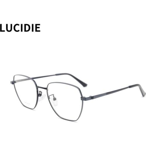 LUCIDIE Hot Sale Classic Clear Lens Glasses Frame Vintage Beta-Titanium Eyeglasses Women Men Optical Oversized Female Eyewear