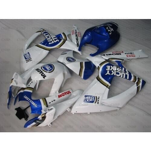 GSX R 750 2006 - 2007 K6 Fairings GSXR750 06 Abs Fairing GSXR600 07 Blue White Lucky Strike Full Body Kits
