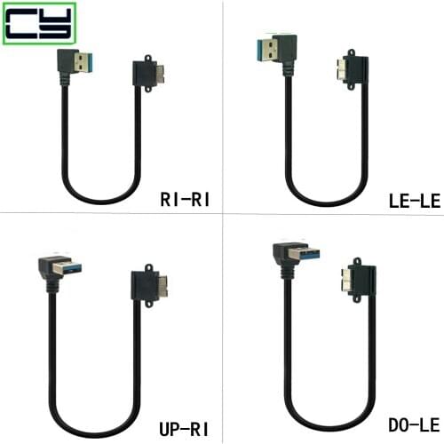 USB 3.0 Cable Angled 90 Degree Up Down Left Right USB Type A Male To Micro B Data Cables Cord Lead For External Hard Drive Disk