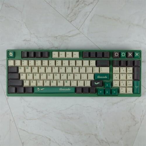 PBT Avocado theme Keycaps five Face DYE-Sublimation Cherry Profile Mechanical Keyboard Keycaps 142 Keys For MX Switch