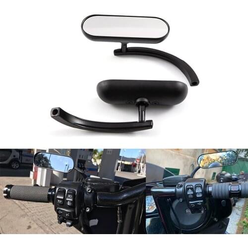 Motorcycle Rearview Mirror Black Square Oval Side Mirror For Harley Touring Electra Glide Dyna Softail Sportster Breakout