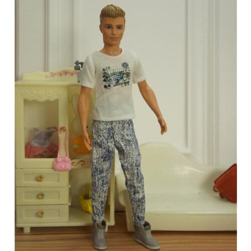 32CM Mens Doll Clothes Ken Doll Clothes Jacket Pants Suit Casual Clothes Shirt Beach Clothes