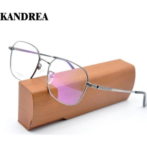 KANDREA DESIGN Men Classic Square Titanium Glasses Frame Luxury Unisex Clear Lens Eyeglasses Optical Prescription Women Eyewear