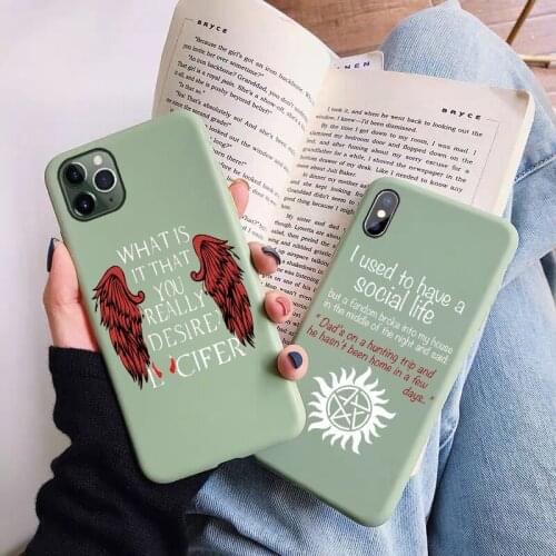 American TV Degenerate angel Lucifer TPU soft phone case For iphone XR XS Max 7 8 Plus 12mini 11PRO12pro MAX Candy color cover