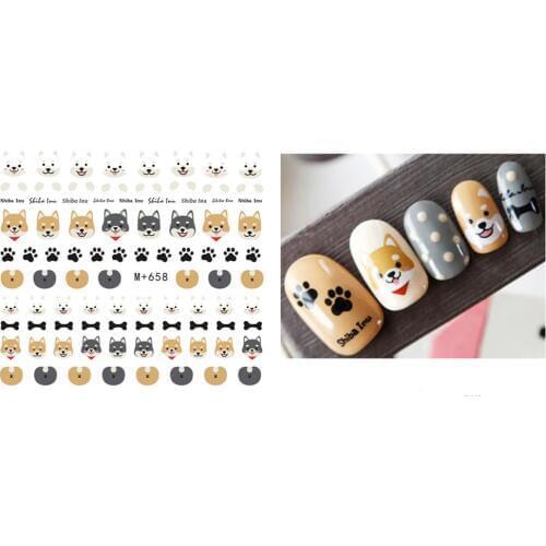 Cartoon Animal Fruit Tree Watercolor Floral Flower Sticker Nail Decal Set Flamingo Letter Design Gel Manicure Decor Water Slider