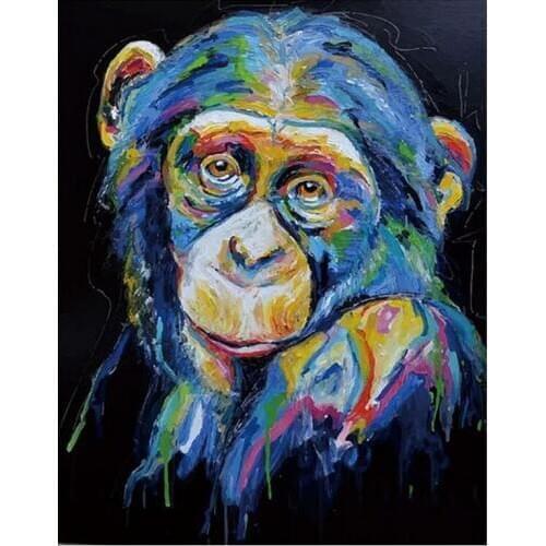 Monkey colored 5d diy diamond painting cross stitch kit diamond embroidery painting full square mosaic Home Decor C170