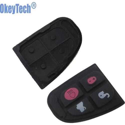 OkeyTech New 4 Buttons Rubber Button Pad Replacement Key Case For Jaguar X S XJ XK TYPE Remote Key Fob Shell High Quality